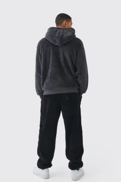 boohooMAN Oversized Zip Through Limited Edition Teddy Borg Hoodie | UK| Hoodies & Sweatshirts