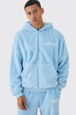 boohooMAN Oversized Zip Through Limited Edition Teddy Borg Hoodie | UK| Hoodies & Sweatshirts