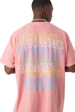 Overszied Homme Wash Print T-shirt | UK^boohooMAN