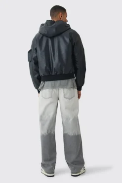 boohooMAN Padded Hooded PU Bomber In | UK| Coats & Jackets