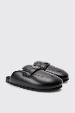 boohooMAN Padded Man Tab Mule In | UK| Sliders & Slippers