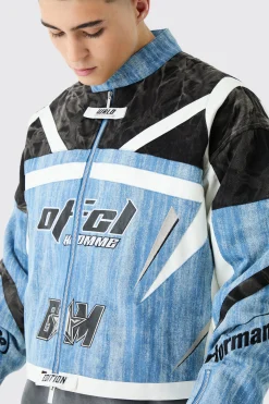 boohooMAN Padded Moto Denim Jacket | UK| Coats & Jackets