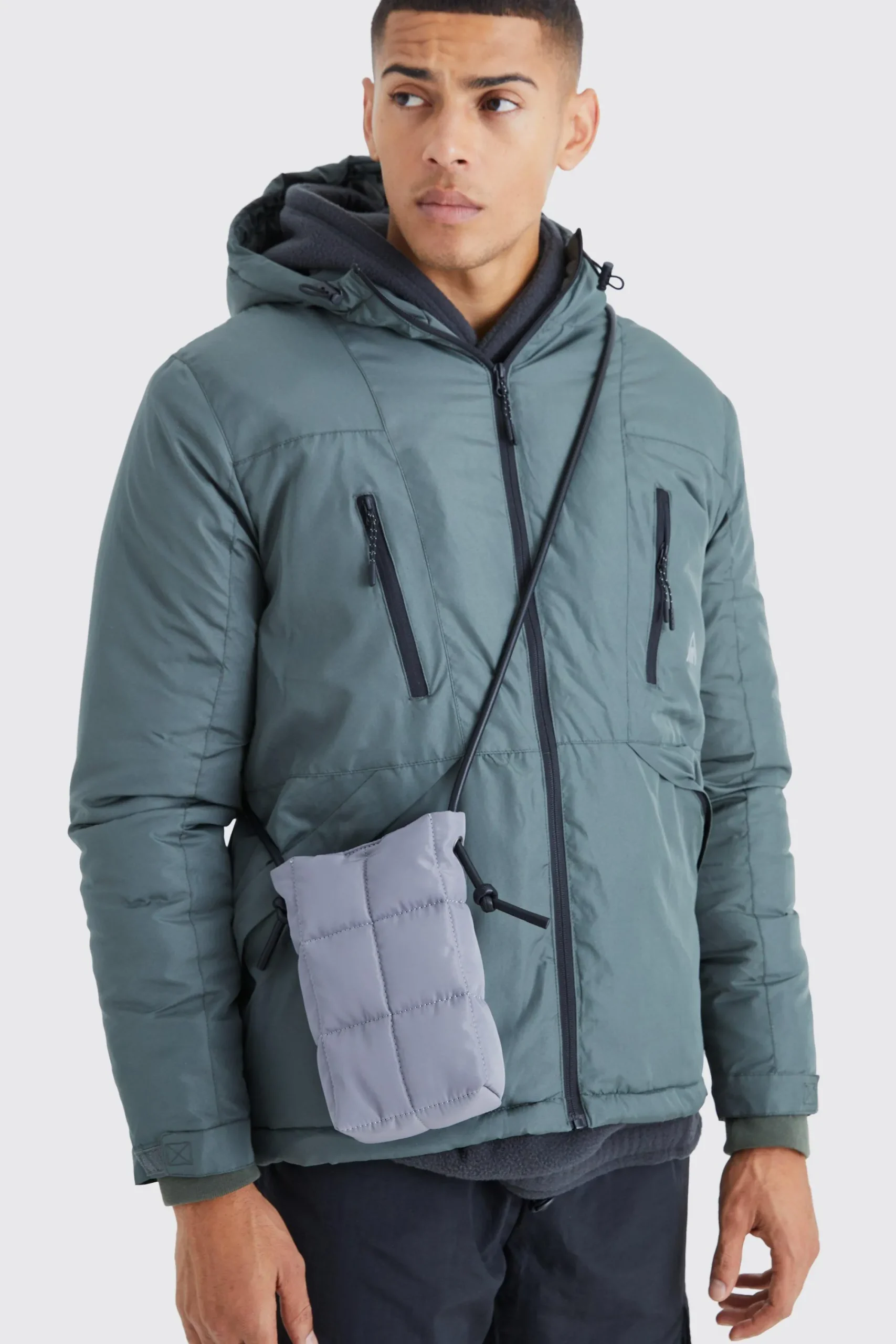 boohooMAN Padded Quilted Bottle Holder | UK| Bags & Wallets