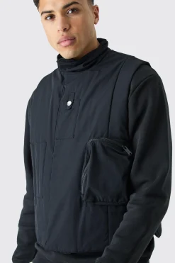 boohooMAN Padded Utility Pocket Gilet | UK| Coats & Jackets