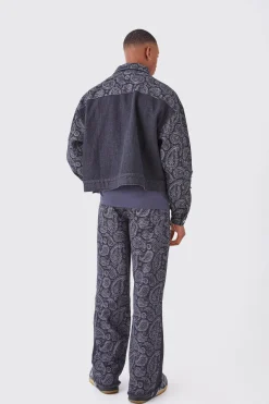 boohooMAN Paisley Denim Jacket And Jeans Set | UK| Sets & Co-Ords