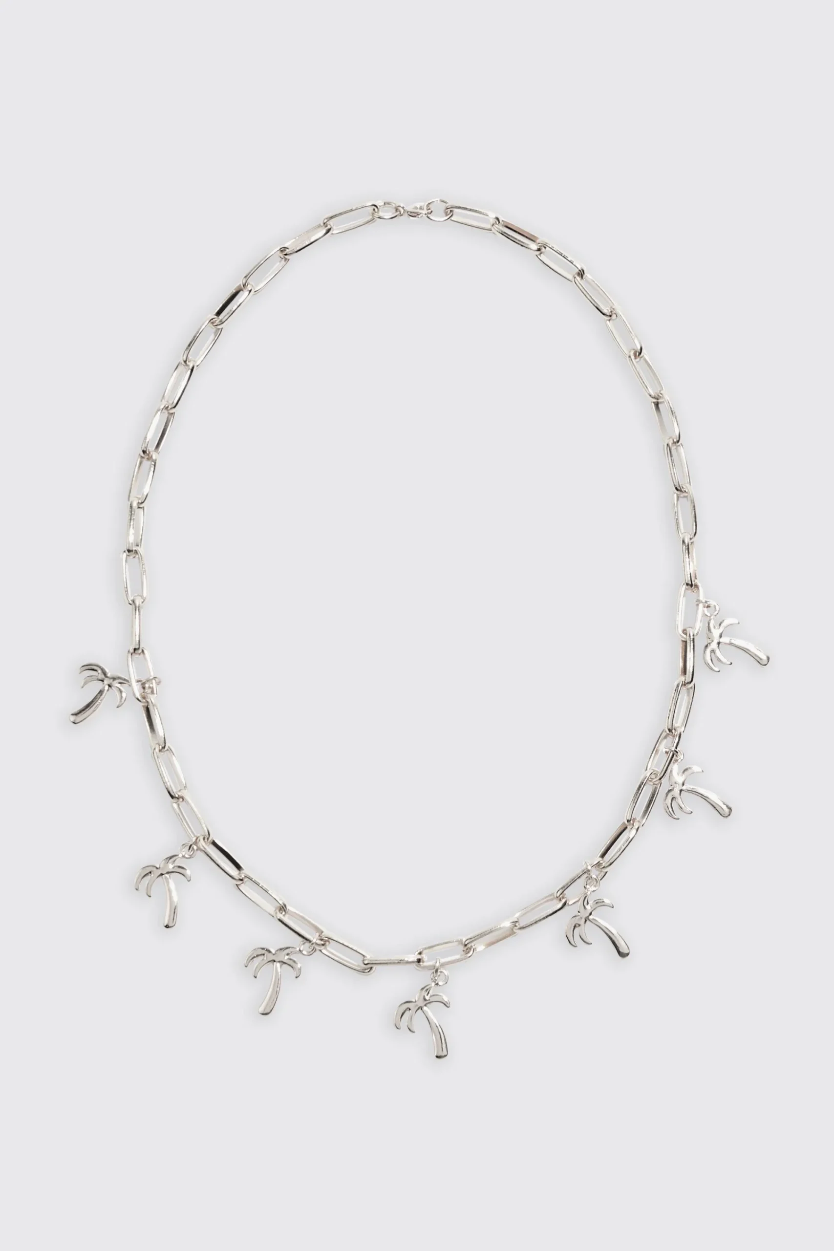 boohooMAN Palm Tree Charm Necklace | UK| Jewellery & Watches