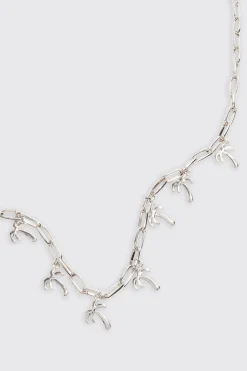 boohooMAN Palm Tree Charm Necklace | UK| Jewellery & Watches