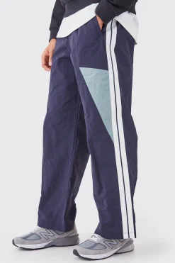 boohooMAN Pannelled Wide Leg Track Pants | UK| Trousers