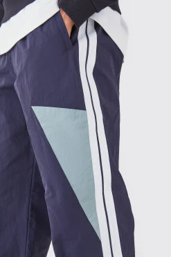 boohooMAN Pannelled Wide Leg Track Pants | UK| Trousers