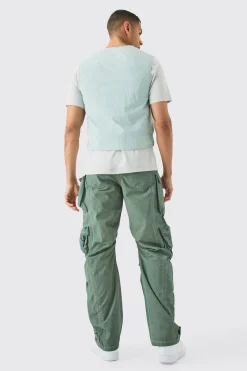 boohooMAN Parachute Multi Pocket Fixed Waist Trouser | UK| Trousers
