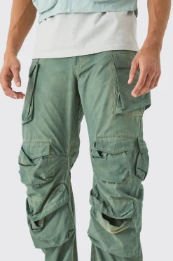 boohooMAN Parachute Multi Pocket Fixed Waist Trouser | UK| Trousers