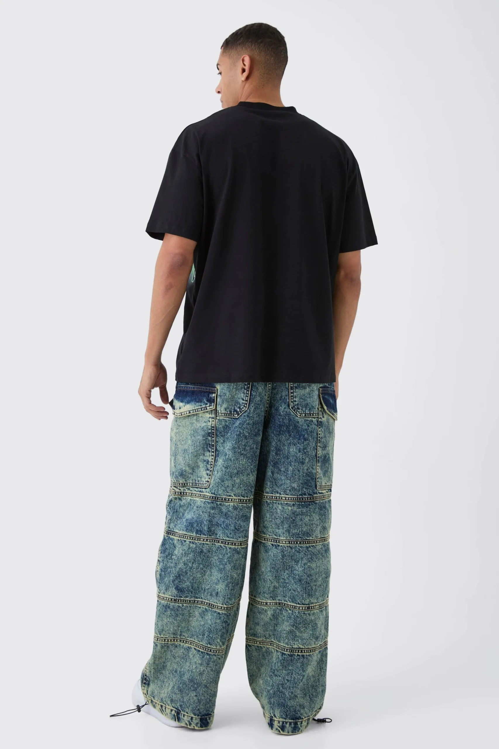 boohooMAN Parachute Rigid Vintage Wash Pocket Detail Jeans | UK| Trousers|Jeans