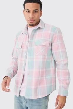 boohooMAN Pastel Check Overshirt | UK| Shirts