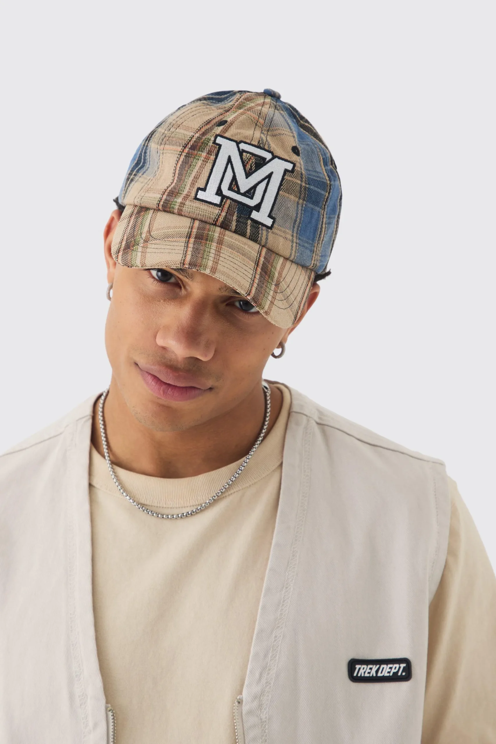 boohooMAN Patchwork Applique Cap In | UK| Hats & Caps