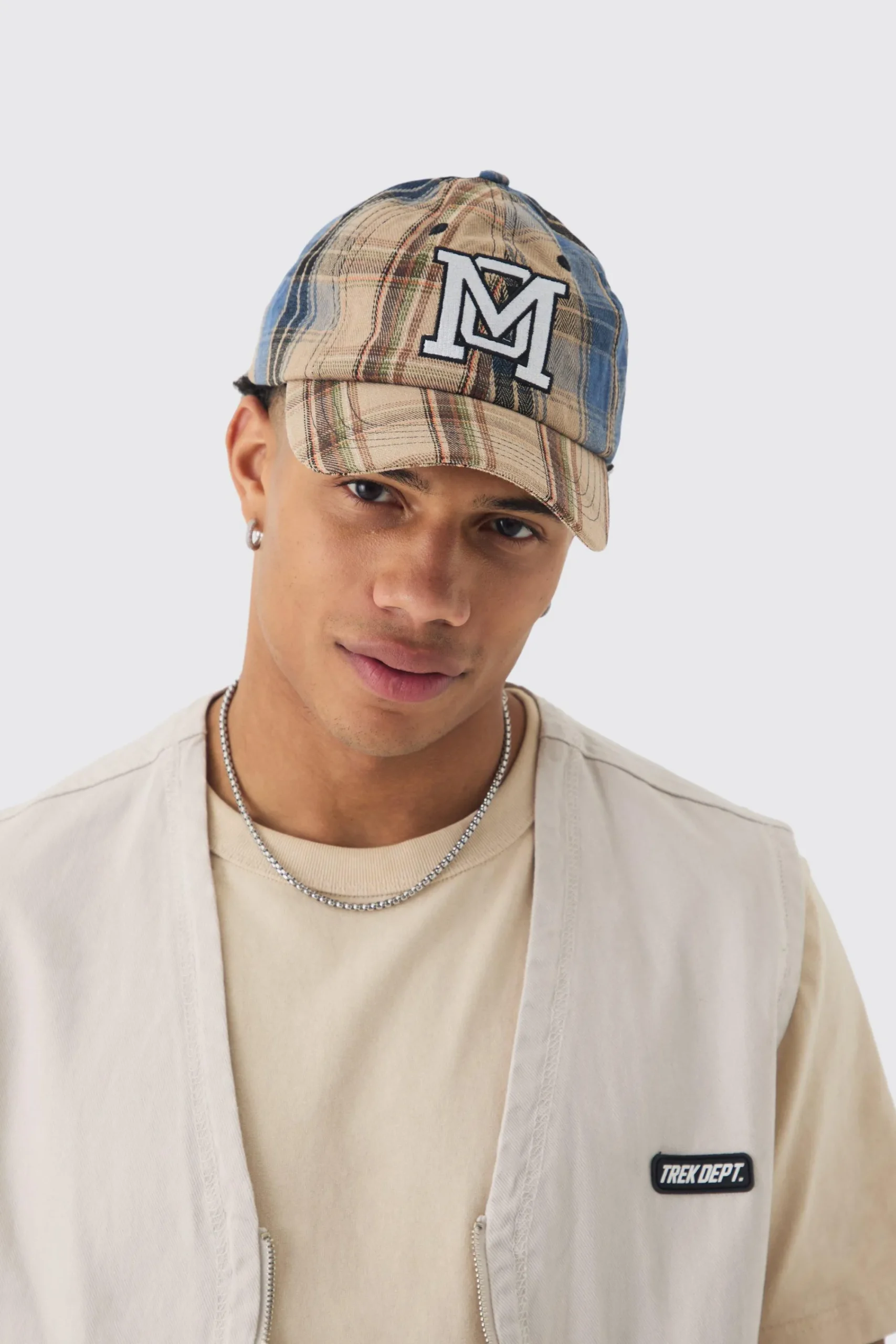 boohooMAN Patchwork Applique Cap In | UK| Hats & Caps