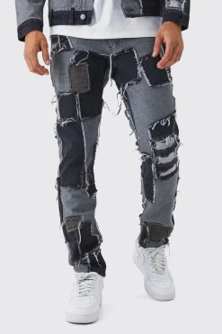 boohooMAN Patchwork Denim Jacket And Jeans Set | UK| Sets & Co-Ords