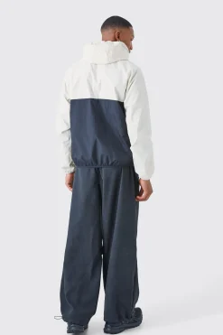boohooMAN Peached Oversized Parachute Pants | UK| Trousers