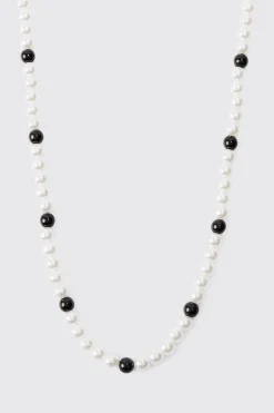 boohooMAN Pearl And Bead Necklace | UK| Jewellery & Watches