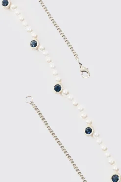 boohooMAN Pearl And Gem Necklace | UK| Jewellery & Watches