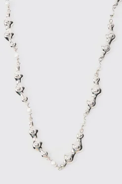 boohooMAN Pearl And Metal Necklace In | UK| Jewellery & Watches