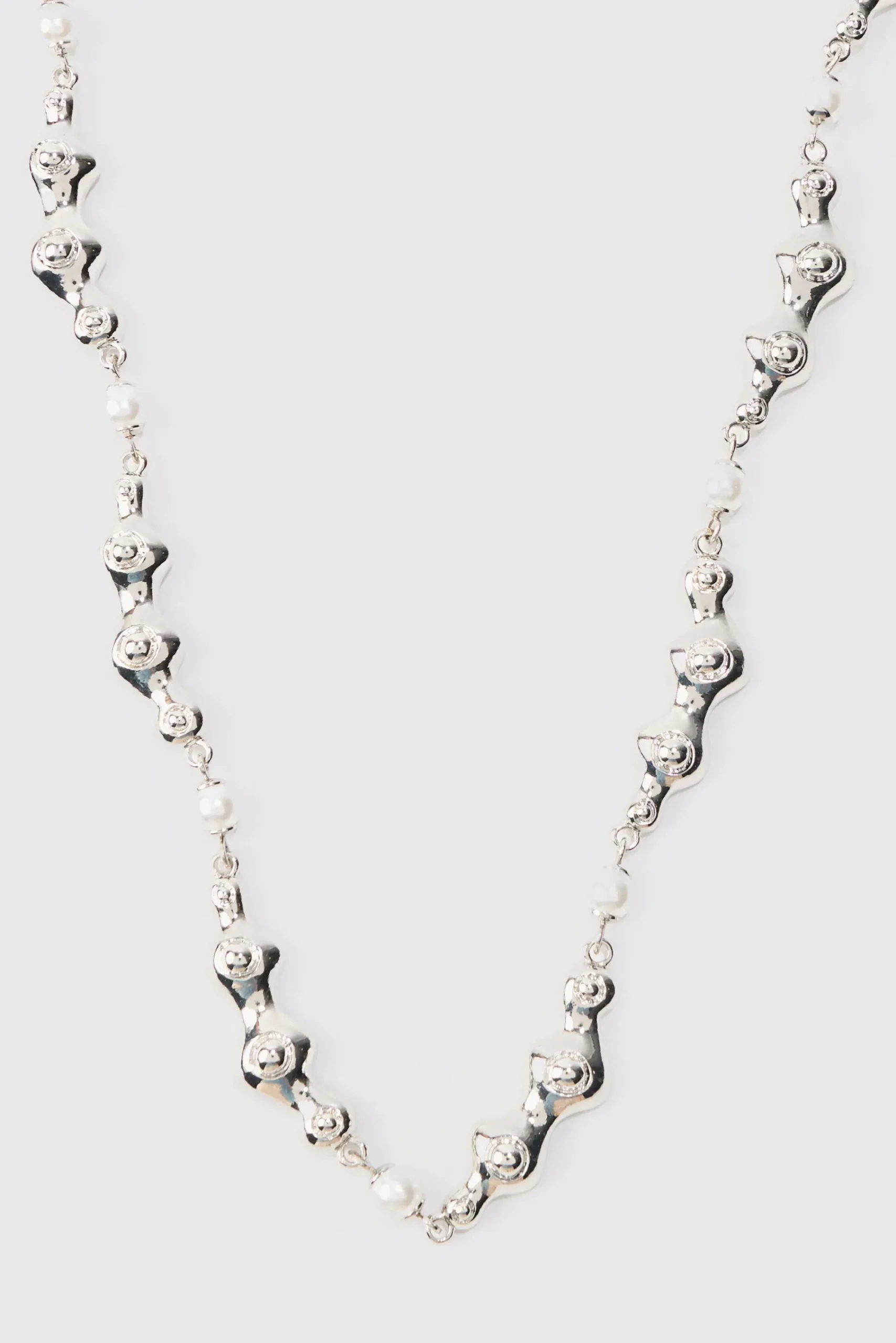 boohooMAN Pearl And Metal Necklace In | UK| Jewellery & Watches