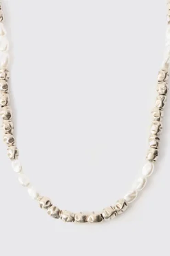 boohooMAN Pearl Bead Necklace | UK| Jewellery & Watches