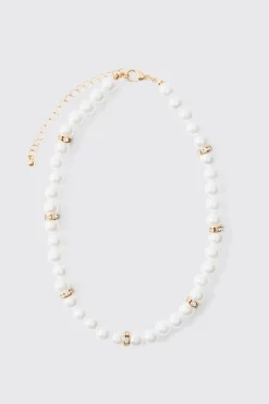 boohooMAN Pearl Bead Necklace In | UK| Jewellery & Watches