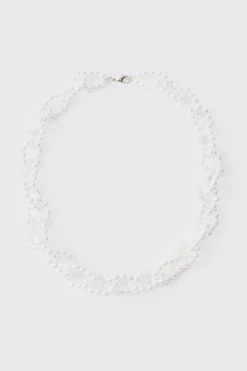 boohooMAN Pearl Chain Necklace In | UK| Jewellery & Watches
