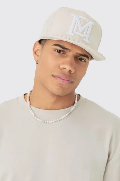 boohooMAN Pearl Embellishment Snapback In | UK| Hats & Caps