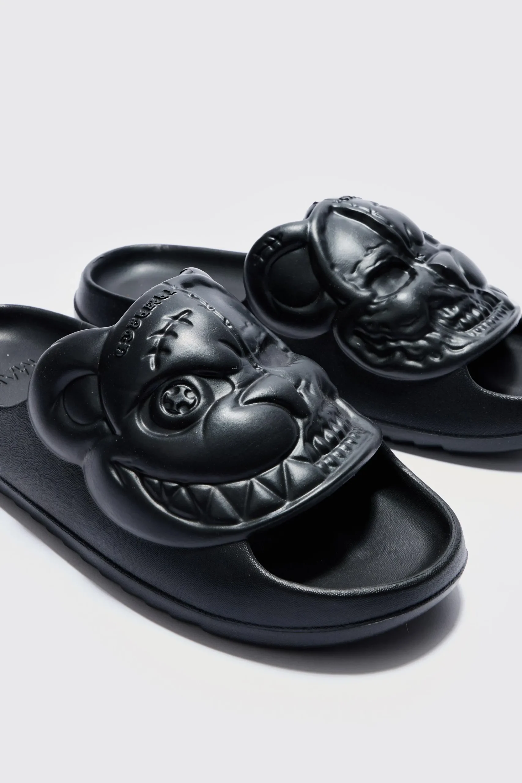 boohooMAN Perforated Evil Teddy Slider | UK| Sliders & Slippers
