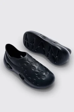 boohooMAN Perforated Flame Moulded Mule | UK| Sliders & Slippers