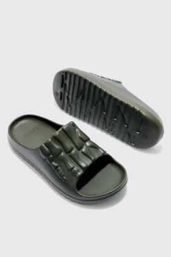 boohooMAN Perforated Skeleton Moulded Slider | UK| Sliders & Slippers