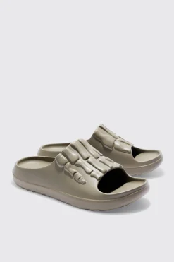 boohooMAN Perforated Skeleton Moulded Slider | UK| Sliders & Slippers