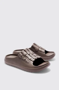 boohooMAN Perforated Skeleton Moulded Slider | UK| Sliders & Slippers