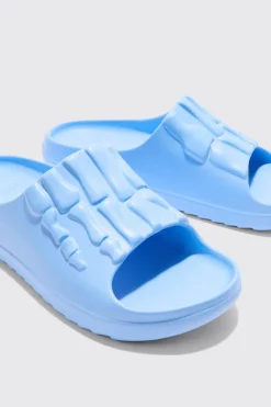boohooMAN Perforated Skeleton Moulded Slider | UK| Sliders & Slippers