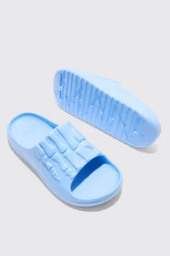 boohooMAN Perforated Skeleton Moulded Slider | UK| Sliders & Slippers