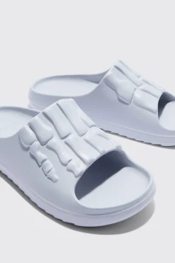 boohooMAN Perforated Skeleton Moulded Slider | UK| Sliders & Slippers
