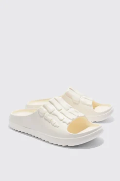 boohooMAN Perforated Skeleton Moulded Slider | UK| Sliders & Slippers