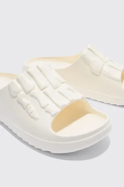 boohooMAN Perforated Skeleton Moulded Slider | UK| Sliders & Slippers