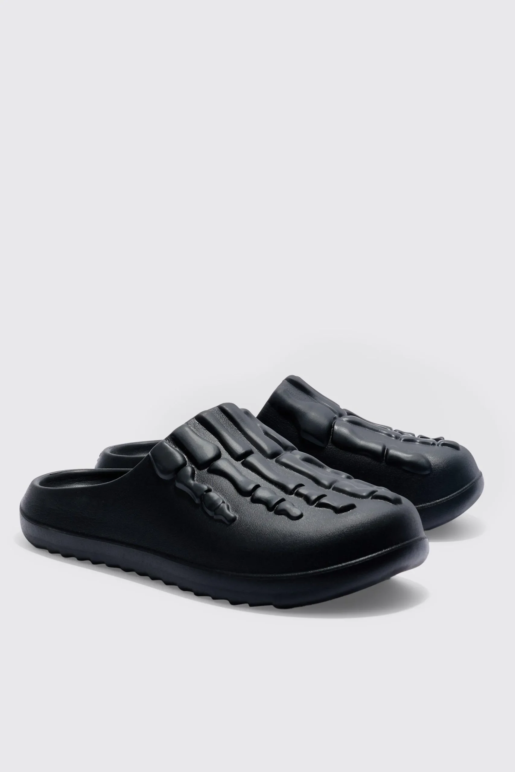 boohooMAN Perforated Skeleton Moulded Mule | UK| Sliders & Slippers
