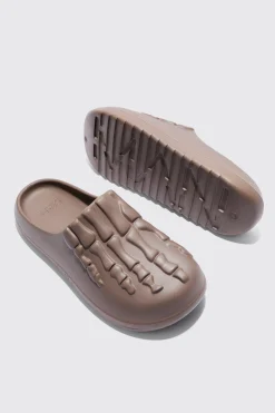 boohooMAN Perforated Skeleton Moulded Mule | UK| Sliders & Slippers