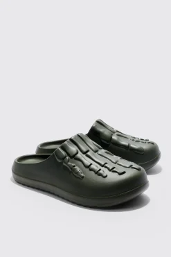 boohooMAN Perforated Skeleton Moulded Mule | UK| Sliders & Slippers
