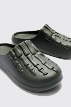 boohooMAN Perforated Skeleton Moulded Mule | UK| Sliders & Slippers