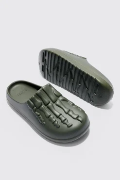 boohooMAN Perforated Skeleton Moulded Mule | UK| Sliders & Slippers