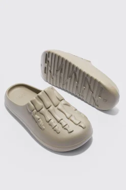 boohooMAN Perforated Skeleton Moulded Mule | UK| Sliders & Slippers
