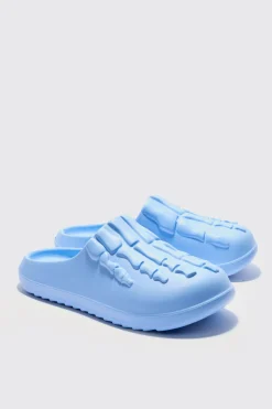boohooMAN Perforated Skeleton Moulded Mule | UK| Sliders & Slippers