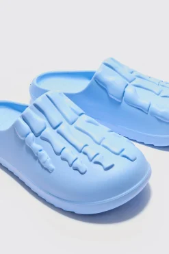boohooMAN Perforated Skeleton Moulded Mule | UK| Sliders & Slippers