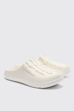 boohooMAN Perforated Skeleton Moulded Mule | UK| Sliders & Slippers
