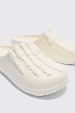 boohooMAN Perforated Skeleton Moulded Mule | UK| Sliders & Slippers