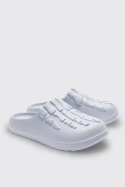 boohooMAN Perforated Skeleton Moulded Mule | UK| Sliders & Slippers